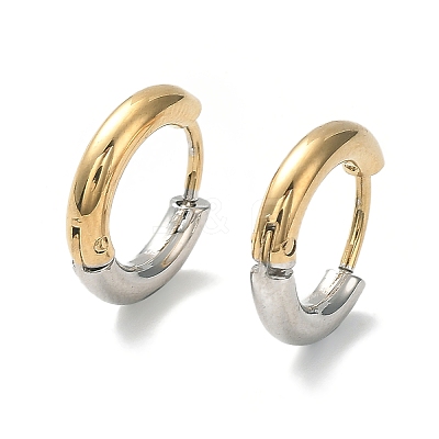 Ion Plating(IP) Two Tone 304 Stainless Steel Huggie Hoop Earrings EJEW-A106-02A-1