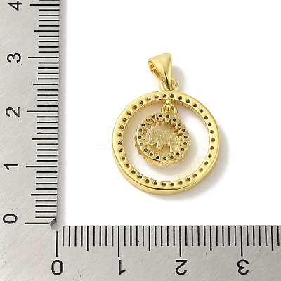 Brass Micro Pave Cubic Zirconia Pendants KK-Z042-22G-1