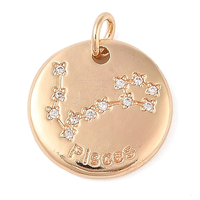 Brass with Clear Cubic Zirconia Pendants KK-N256-24L-G-1