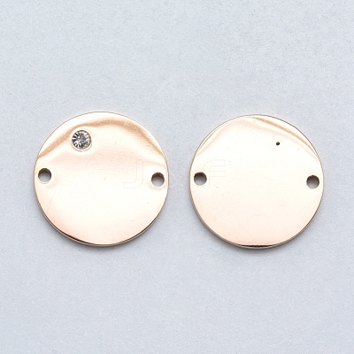 316 Surgical Stainless Steel Micro Pave Cubic Zirconia Links connectors STAS-K178-23RG-1