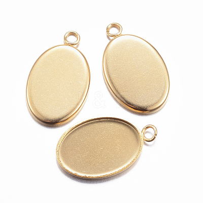 Ion Plating(IP) 304 Stainless Steel Pendant Cabochon Settings X-STAS-H383-12G-1
