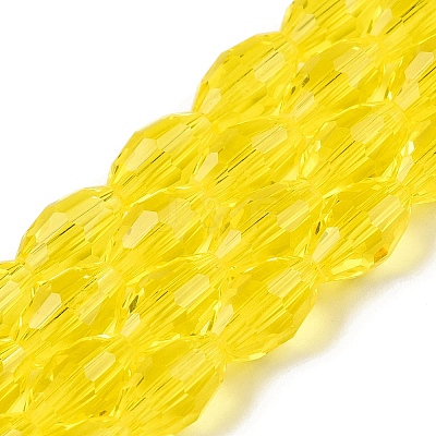 Transparent Glass Beads Strands EGLA-A037-T6x8mm-D07-1