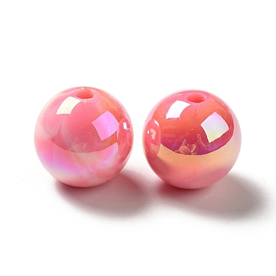 UV Plating Opaque Rainbow Iridescent Acrylic Beads MACR-D063-01A-07-1