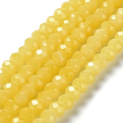 Baking Paint Imitation Jade Glass Bead Strands DGLA-A034-J6MM-A-1