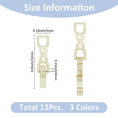 12Pcs 3 Colors Brass Fold Over Clasps KK-FH0007-44-1