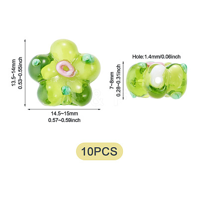 10Pcs Handmade Lampwork Beads LAMP-TADJ0001-01H-1
