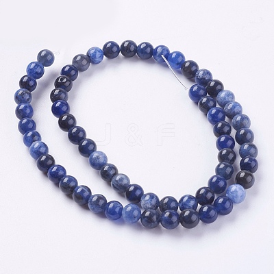 Natural Sodalite Beads Strands X-G-G448-6mm-25-1