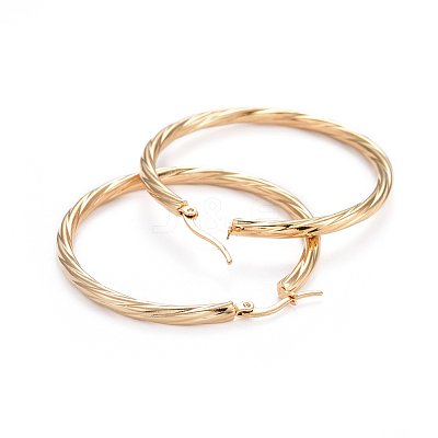 304 Stainless Steel Hoop Earrings X-EJEW-L232-015G-1