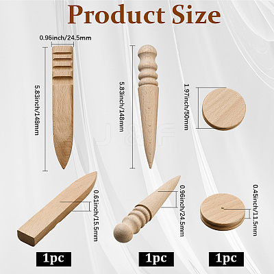 3Pcs Wood Leather Edge Burnisher Sets TOOL-WH20127-01-1
