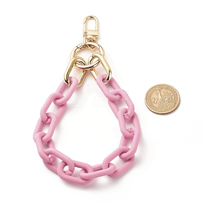 Opaque Acrylic Cable Chain Wristlet Straps X-HJEW-JM00665-12-1