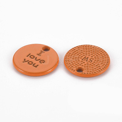 Spray Painted Alloy Charms for Valentine's Day PALLOY-Q433-027F-RS-1