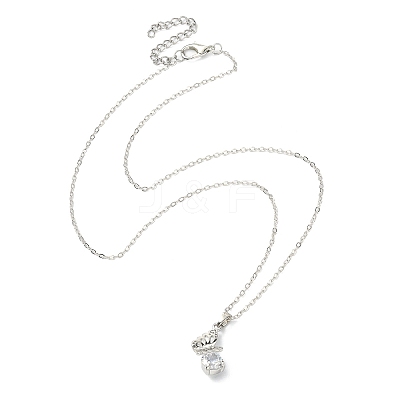 Crystal Rhinestone Butterfly Pendant Necklace with Cable Chains NJEW-FZ00018-1
