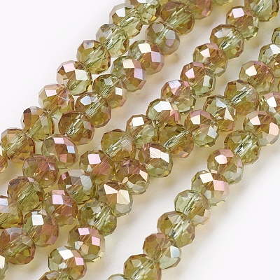 Electroplate Glass Beads Strands GLAA-K027-HR-B03-1