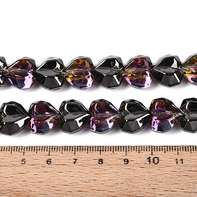 Electroplate Transparent Glass Beads Strands EGLA-B012-AB21-1
