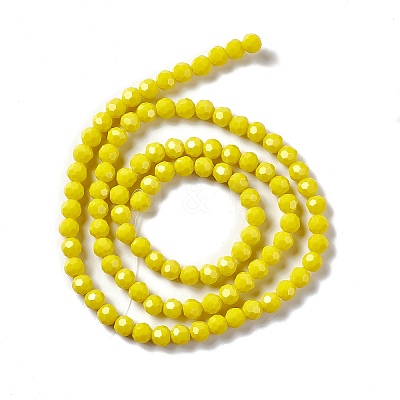 Faceted(32 Facets) Glass Beads Strands EGLA-J042-35B-01-1