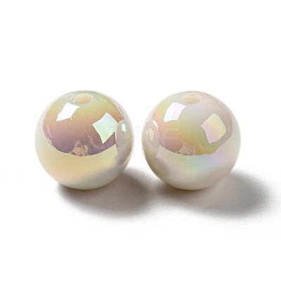 UV Plating Opaque Rainbow Iridescent Acrylic Beads MACR-D063-01A-05-1