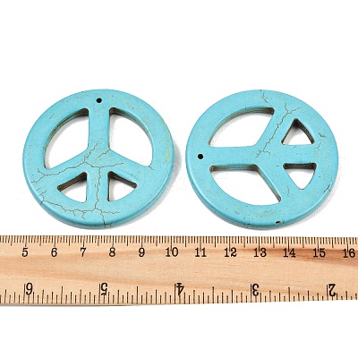 Synthetic Howlite Big Pendants TURQ-GP204-1-1