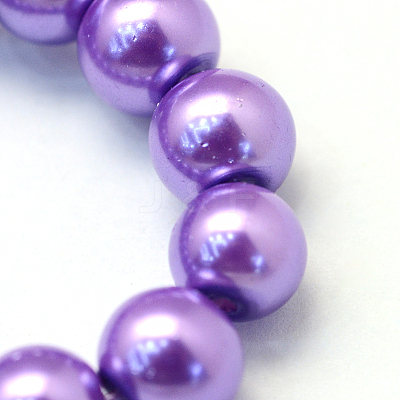 Baking Paint Pearlized Glass Pearl Round Bead Strands X-HY-Q003-10mm-27-1
