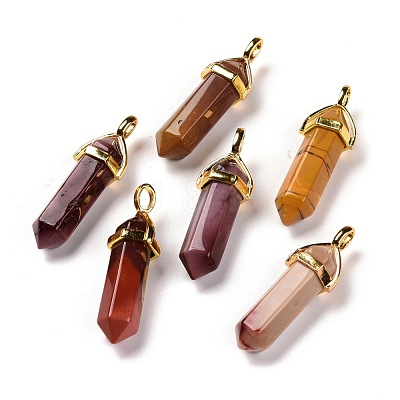 Natural Mookaite Pointed Pendants G-G025-01G-06-1
