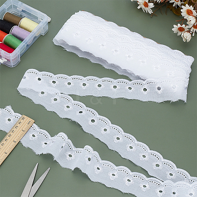 16 Yards Polyester Lace Trim Ribbon OCOR-WH0070-179A-1