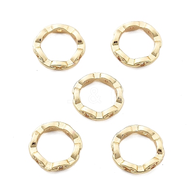 Brass Micro Pave Clear Cubic Zirconia Bead Frame KK-H495-03KCG-1
