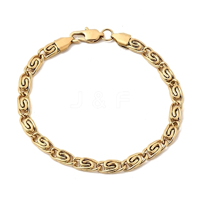 304 Stainless Steel Swirl  Link Bracelets for Women BJEW-K240-11G-1