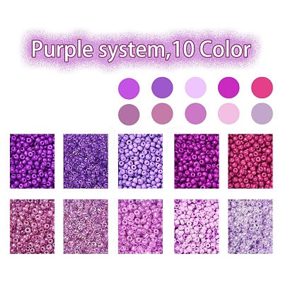 8500Pcs 10 Style Glass Seed Beads SEED-YW0001-80E-1