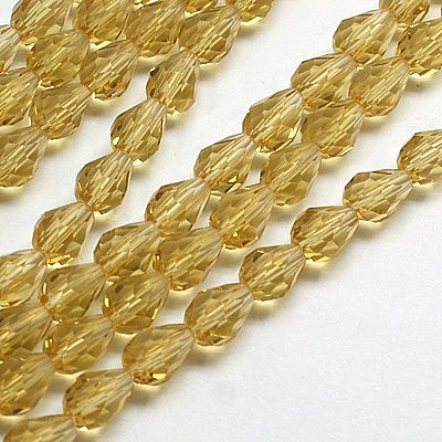 Transparent Glass Bead Strands X-GLAA-R024-6x8mm-14-1