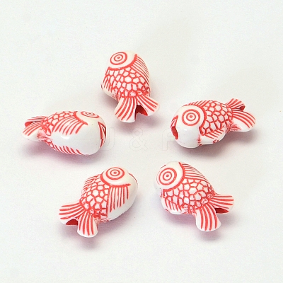 Fish Craft Style Acrylic Beads SACR-R886-10-1