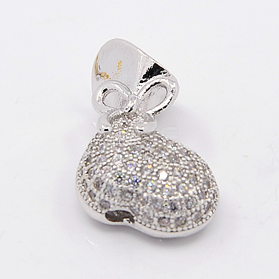 Brass Micro Pave Cubic Zirconia  Beads ZIRC-K003-26P-NR-1