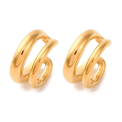 Two-layer  C-Shaped 304 Stainless Steel Two Tone Cuff Earrings EJEW-A131-04E-G-1