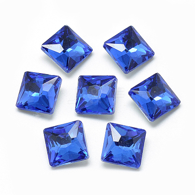 Pointed Back Glass Rhinestone Cabochons RGLA-T027-10x10mm-12-1