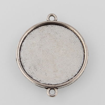 Tibetan Style Alloy Cabochon Connector Settings TIBE-M022-14AS-1