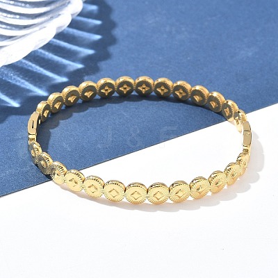 304 Stainless Steel Bangles for Women AJEW-P127-04G-1
