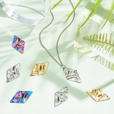30Pcs 3 Colors 304 Stainless Steel Pendant STAS-DC0012-44-1