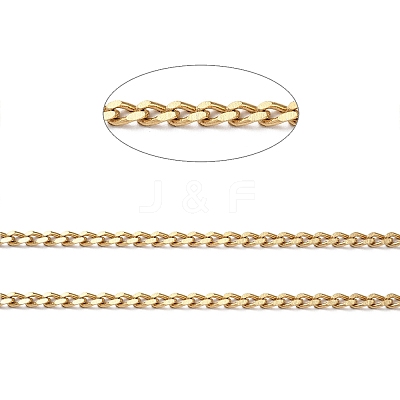 Ion Plating(IP) 304 Stainless Steel Faceted Curb Chains CHS-G027-07G-1