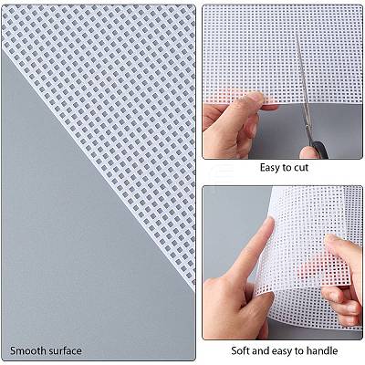 4 Sheets Rectangle Plastic Mesh Canvas Sheets DIY-CP0012-72A-1