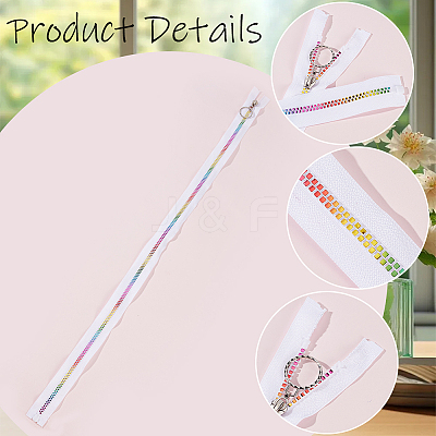 4Pcs #5 Nylon Coil Zippers Rainbow Zipper Tape SENE-CY0001-13A-02-1