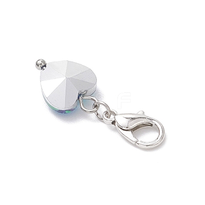 Heart Glass Pendant Decorations HJEW-JM03771-01-1