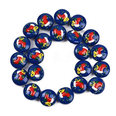 Christmas Handmade Lampwork Enamel Beads X1-LAMP-C020-03F-1