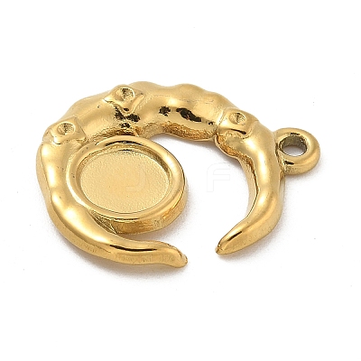 Ion Plating(IP) 304 Stainless Steel Pendant Cabochon Settings STAS-M082-02G-1