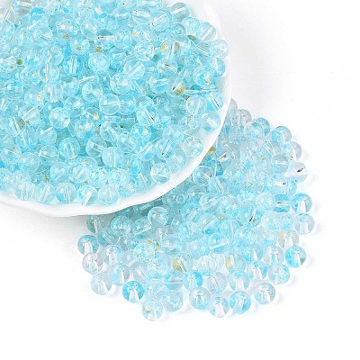 Baking Paint Transparent Glass Beads DGLA-T004-08E-1