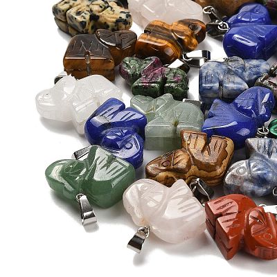 Natural & Synthetic Mixed Gemstone Pendants G-B127-05P-1