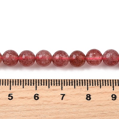 Natural Strawberry Quartz Beads Strands G-L621-B09-6mm-1