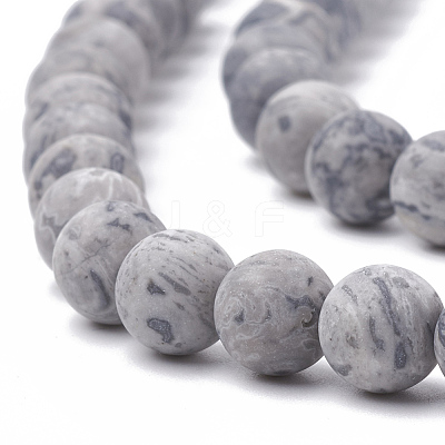 Natural Map Stone/Picasso Stone/Picasso Jasper Beads Strands G-T106-222-1