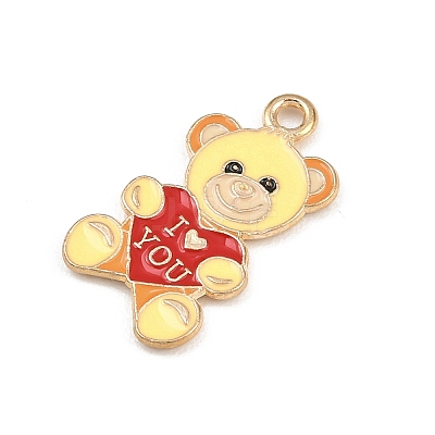 Valentine's Day Alloy Enamel Pendants ENAM-I084-01KCG-31-1