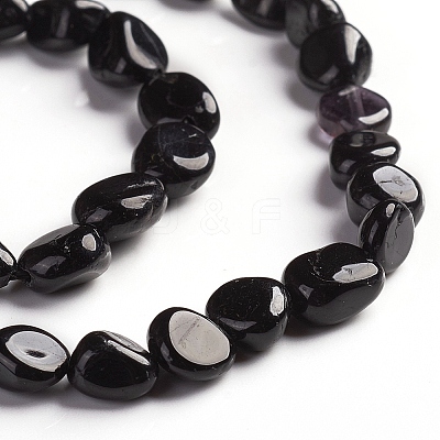 Natural Black Tourmaline Beads Strands X-G-D0002-B39-1