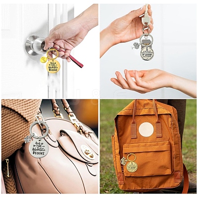 201 Stainless Steel & Alloy Enamel Keychain KEYC-YW00103-01-1