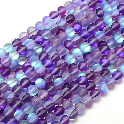 Synthetic Moonstone Beads Strands X-G-F142-8mm-11-1