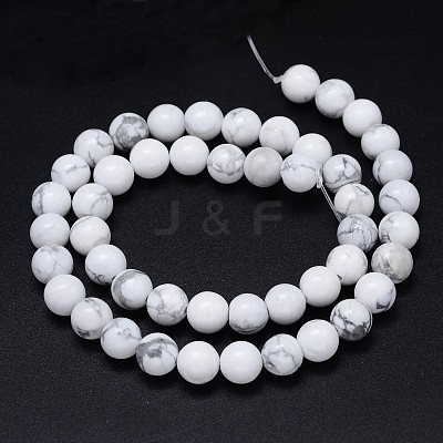 Round Natural Howlite Bead Strands LS-G-F222-14-8mm-1
